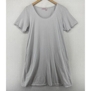 FRESH PRODUCE Dress SM T-shirt Scoop Neck Short Sleeve Cotton Jersey Gray USA